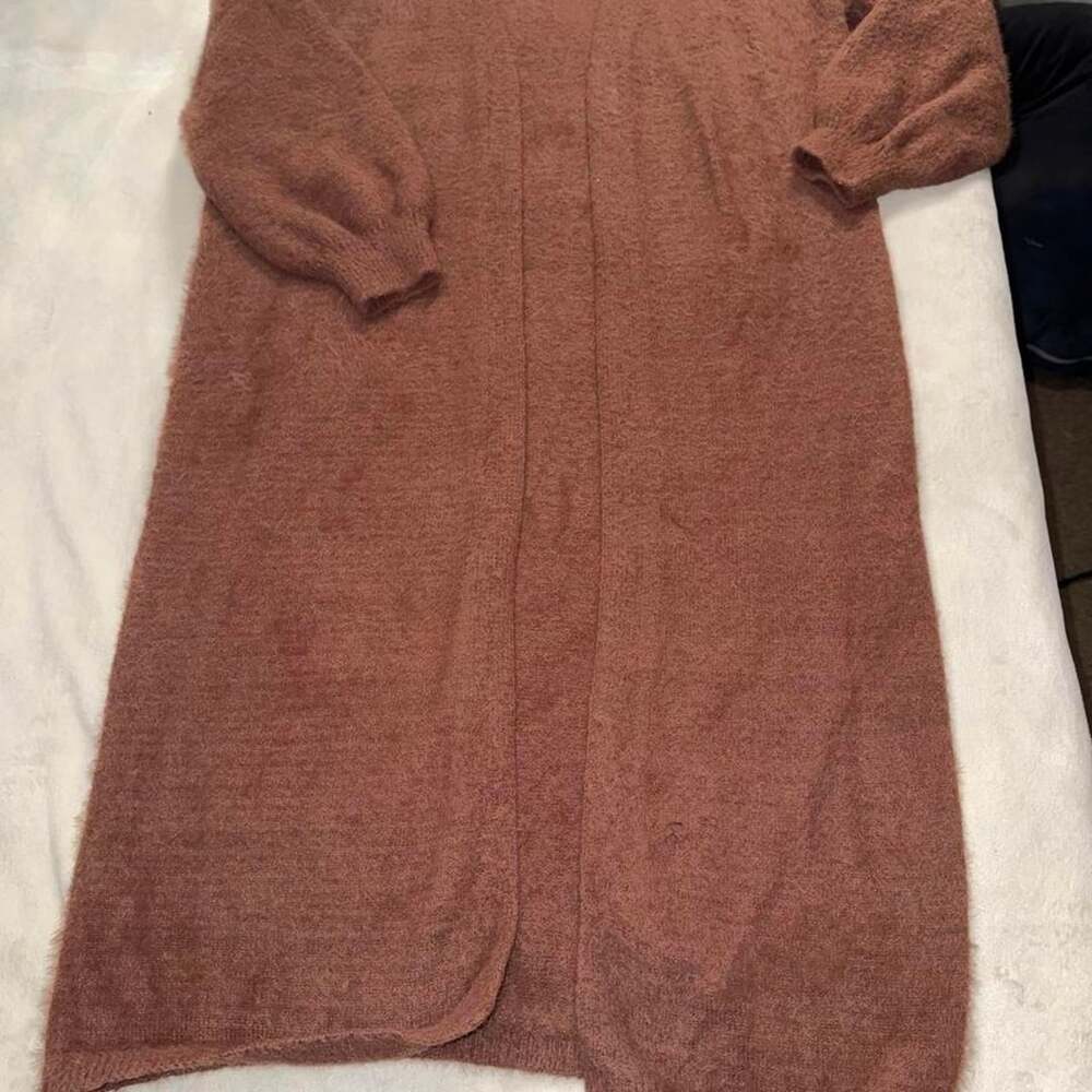 Unbranded Brown Fuzzy Duster Cardigan